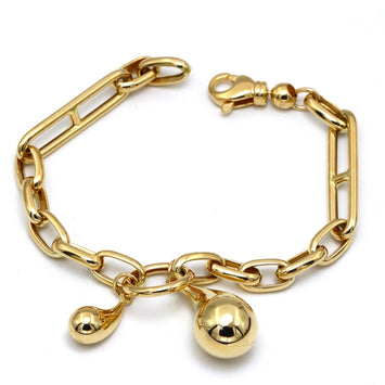 Real Gold Teardrop Paperclip Chain Bracelet 3626 (17 C.M) BR1784