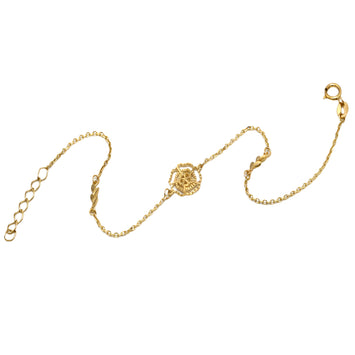 Real Gold Flower Adjustable Size Bracelet 1838 (19 C.M) BR1804
