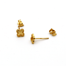 Real Gold Clover Mirror Stud Earring Set - Model GZJVN2988 E1927