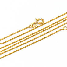 Real Gold Curb Flat Carpet Kids Chain Necklace 1153 (35 C.M) CH1250