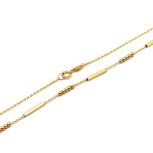 Real Gold Square Roller With 5 Beads Balls chain Necklace (45 C.M) 2663 N1546