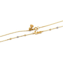 Real Gold Love Necklace with 2 color 6 textured Ball Chain Necklace (45 C.M) 1172 YW N1548