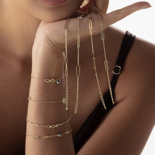 Real Gold 4 Paper Clip Adjustable Size Bracelet 8191 BR1515