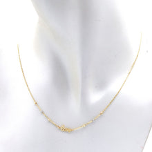 Real Gold Love Necklace with 2 color 6 textured Ball Chain Necklace (45 C.M) 1172 YW N1548