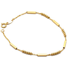 Real Gold Square Roller With 5 Beads Balls Bracelet (17 C.M) 2663 BR1890
