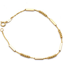 Real Gold Square Roller With 5 Beads Balls Bracelet (17 C.M) 2663 BR1890