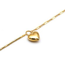 Real Gold 3D Dangler Plain Heart Paper Clip Link Bracelet (19 C.M) 4620 BR1900
