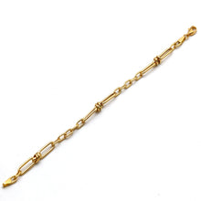 Real Gold Paper Clip with Link Locks Cable Bracelet (17 C.M) 4183 BR1903