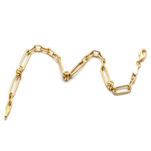 Real Gold Paper Clip with Link Locks Cable Bracelet (17 C.M) 4183 BR1903