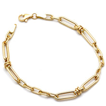 Real Gold Paper Clip with Link Locks Cable Bracelet (19 C.M) 4183 BR1902