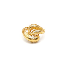 Real Gold Dual Loop Twisted Filigree Ring 0285 (Size 6) R2859