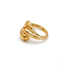 Real Gold Dual Loop Twisted Filigree Ring 0285 (Size 6) R2859
