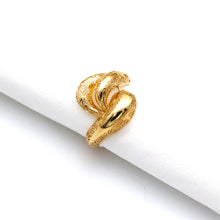 Real Gold Dual Loop Twisted Filigree Ring 0285 (Size 6) R2859