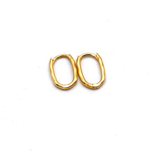 Real Gold Small Size Oval Texture Earrings Set 3103 E1973