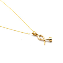 Real Gold Minimal Nail Charm Pendant 2255 CWP 2033