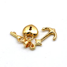 Real Gold Heart Key Anchor Pendant 5165 P 2035