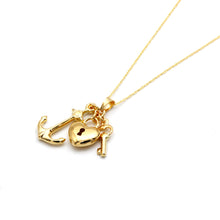 Real Gold Heart Key Anchor Pendant 5165 CWP 2035