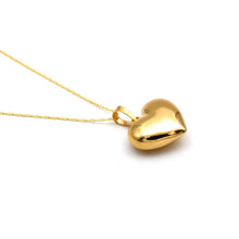 Real Gold 3D Plain Classic Heart Necklace 5281 CWP 2036