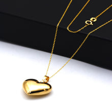 Real Gold 3D Plain Classic Heart Necklace 5281 CWP 2036