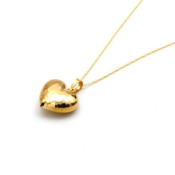 Real Gold 3D Glittering Heart Sparkle Chain Necklace 5281 / 3 CWP 2037