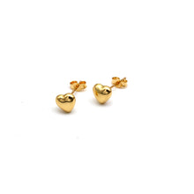Real Gold 3D Small Heart Plain Earrings Set 0114 E1974