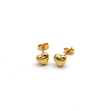 Real Gold 3D Small Heart Plain Earrings Set 0114 E1974