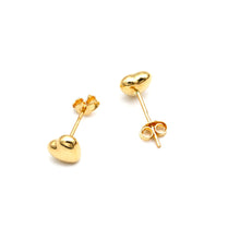 Real Gold 3D Small Heart Plain Earrings Set 0114 E1974