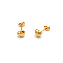 Real Gold 3D Small Heart Plain Earrings Set 0114 E1974