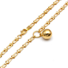 Real Gold GZTF Hardware Round Dangler 9 MM Plain Ball Necklace 5103 (40 C.M) N1563