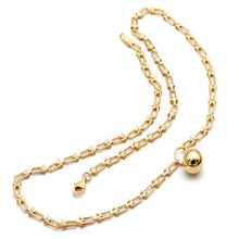 Real Gold GZTF Hardware Round Dangler 9 MM Plain Ball Necklace 5103 (40 C.M) N1563