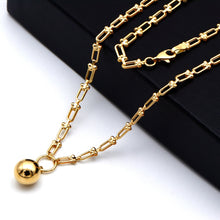 Real Gold GZTF Hardware Round Dangler 9 MM Plain Ball Necklace 5103 (40 C.M) N1563