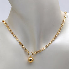 Real Gold GZTF Hardware Round Dangler 9 MM Plain Ball Necklace 5103 (40 C.M) N1563