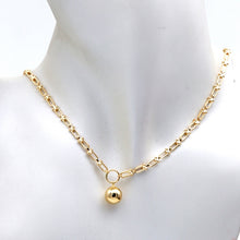 Real Gold GZTF Hardware Round Dangler 9 MM Plain Ball Necklace 5103 (40 C.M) N1563