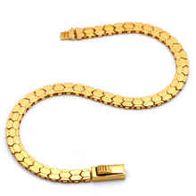 Real Gold Solid Hexagon Snake Scale Link With Clasp Lock Bracelet (19 C.M) 0496 BR1918