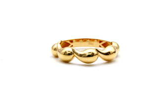 Real Gold Five Bubble Teardrop Ring 0711 (SIZE 6) R2892