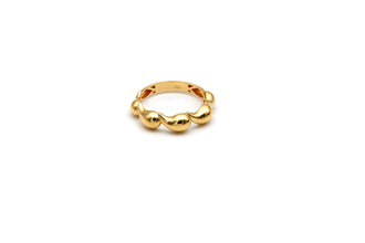 Real Gold Five Bubble Teardrop Ring 0711 (SIZE 6) R2892