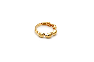 Real Gold Five Bubble Teardrop Ring 0711 (SIZE 6) R2892