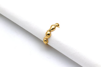 Real Gold Five Bubble Teardrop Ring 0711 (SIZE 6) R2892