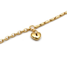 Real Gold Timeless 3D Heart Lock Bracelet 3964 BR1921