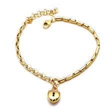 Real Gold Timeless 3D Heart Lock Bracelet 3964 BR1921