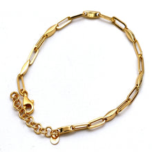 Real Gold Paperclip Marquise Link Bracelet 4046 BR1922