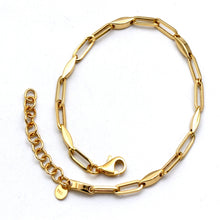 Real Gold Paperclip Marquise Link Bracelet 4046 BR1922