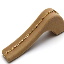 Real Gold Paperclip Marquise Link Bracelet 4046 BR1922