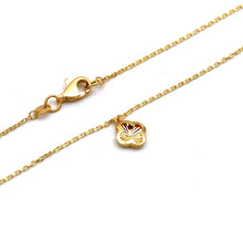 Real Gold Lucky Clover Adjustable Size Necklace 40+5= 45 CM 1564 DC N1564