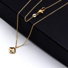 Real Gold Lucky Clover Adjustable Size Necklace 40+5= 45 CM 1564 DC N1564