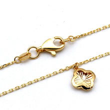 Real Gold Lucky Clover Adjustable Size Necklace 40+5= 45 CM 1564 DC N1564