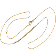 Real Gold Multi 3 Color Gold Texture Beads Adjustable Size Necklace 40+ 5 = 45 CM 0479 N1565