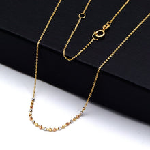 Real Gold Multi 3 Color Gold Texture Beads Adjustable Size Necklace 40+ 5 = 45 CM 0479 N1565