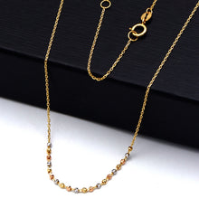 Real Gold Multi 3 Color Gold Texture Beads Adjustable Size Necklace 40+ 5 = 45 CM 0479 N1565