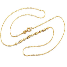 Real Gold Harmony Barrel Bead Texture Roller Necklace 45 CM 2526 DC N1566
